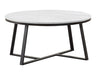 Hugo Round Coffee Table White and Matte Black - CasaBella Furniture (San Antonio, TX)