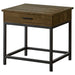 Byers Square 1-drawer End Table Brown Oak and Sandy Black - CasaBella Furniture (San Antonio, TX)