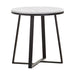 Hugo Metal Base Round End Table White and Matte Black - CasaBella Furniture (San Antonio, TX)