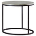 Lainey Faux Marble Round Top End Table Grey and Gunmetal - CasaBella Furniture (San Antonio, TX)
