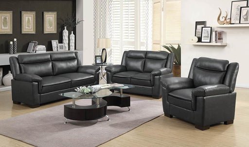 Arabella Upholstered Pillow Top Arm Living Room Set Grey - CasaBella Furniture (San Antonio, TX)
