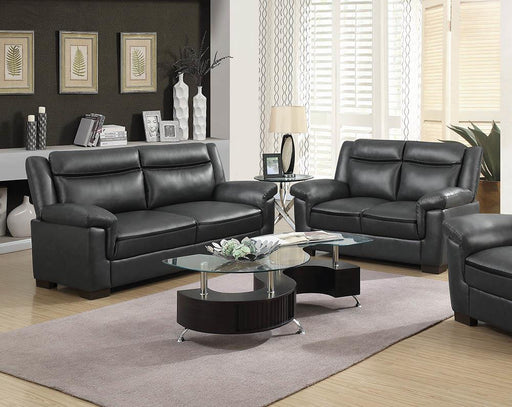 Arabella Upholstered Pillow Top Arm Living Room Set Grey - CasaBella Furniture (San Antonio, TX)