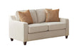 Christine Upholstered Cushion Back Loveseat Beige - CasaBella Furniture (San Antonio, TX)