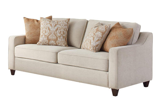 Christine Upholstered Cushion Back Sofa Beige - CasaBella Furniture (San Antonio, TX)