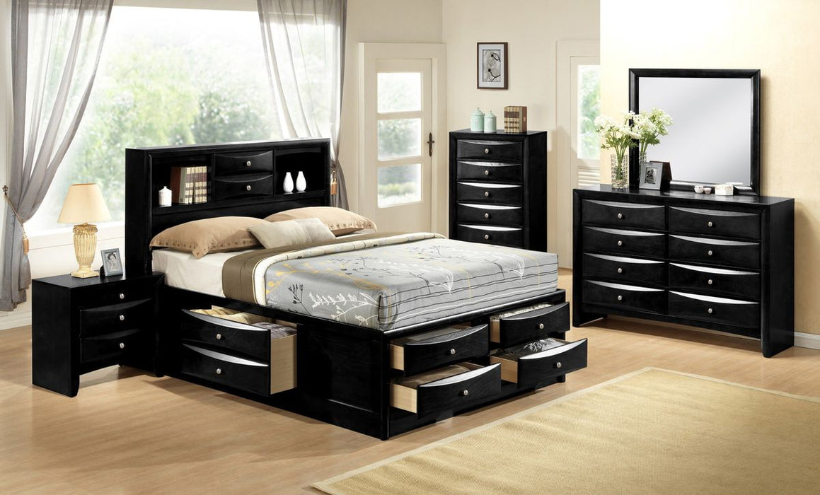 Crown Mark Furniture Emily Captain's King Bed in Black - CasaBella Furniture (San Antonio, TX)