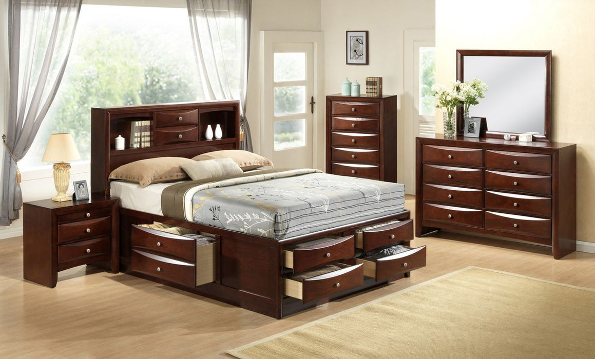 Crown Mark Furniture Emily Captain's King Bed in Rich Cherry - CasaBella Furniture (San Antonio, TX)