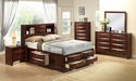 Crown Mark Furniture Emily Captain's King Bed in Rich Cherry - CasaBella Furniture (San Antonio, TX)