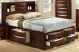 Crown Mark Furniture Emily Captain's King Bed in Rich Cherry - CasaBella Furniture (San Antonio, TX)