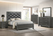 Crown Mark Furniture Kaia King Upholstered Bed in Dark Gray - CasaBella Furniture (San Antonio, TX)