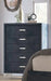 Crown Mark Furniture Lucinda 5 Drawer Chest in Gray - CasaBella Furniture (San Antonio, TX)