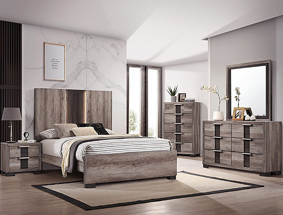 Crown Mark Furniture Rangley 5 Drawer Chest in Brown - CasaBella Furniture (San Antonio, TX)