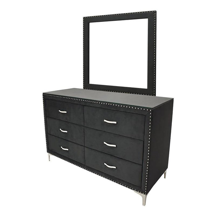 Crown Mark Furniture Lucinda 6 Drawer Dresser in Black - CasaBella Furniture (San Antonio, TX)