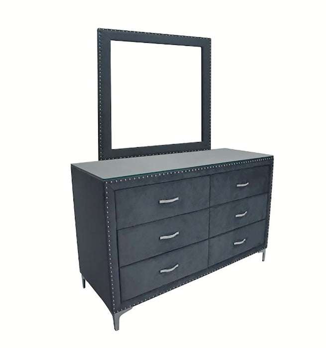 Crown Mark Furniture Lucinda 6 Drawer Dresser in Gray - CasaBella Furniture (San Antonio, TX)