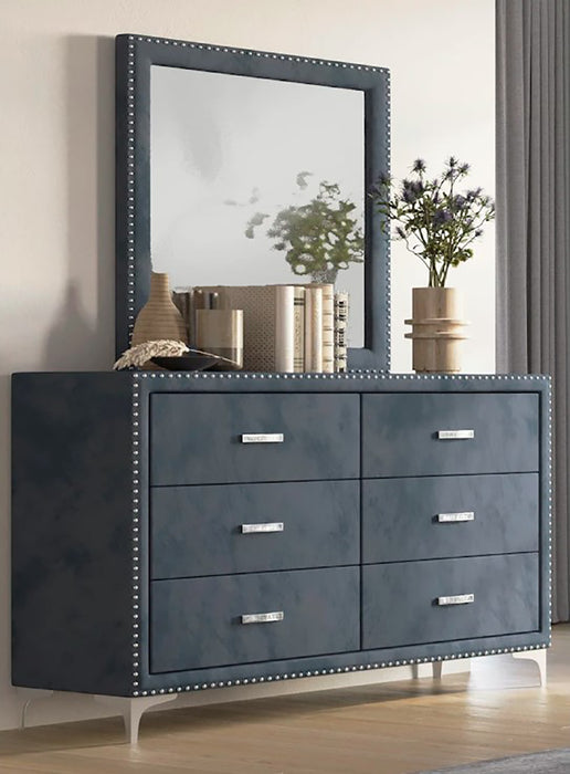 Crown Mark Furniture Lucinda 6 Drawer Dresser in Gray - CasaBella Furniture (San Antonio, TX)