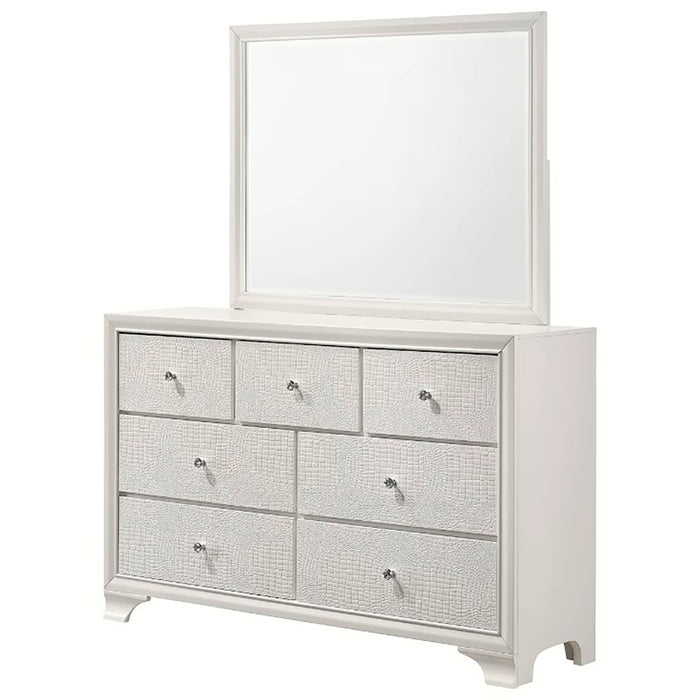 Crown Mark Furniture Lyssa 7 Drawer Dresser in White - CasaBella Furniture (San Antonio, TX)