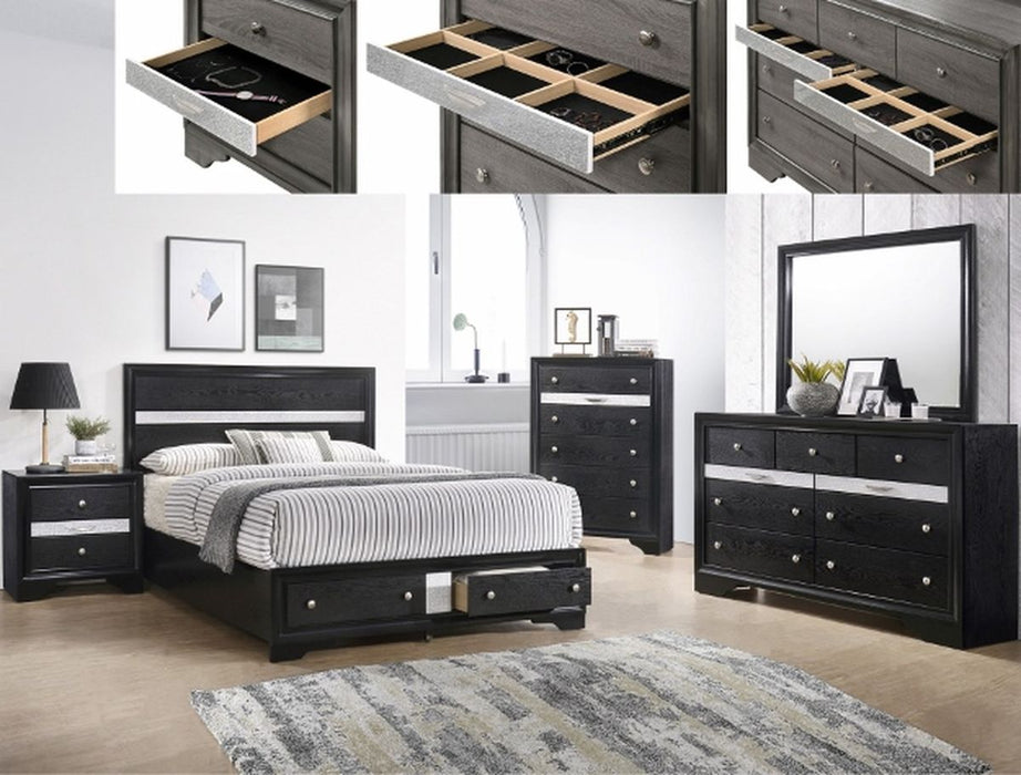 Crown Mark Regata Dresser in Black - CasaBella Furniture (San Antonio, TX)