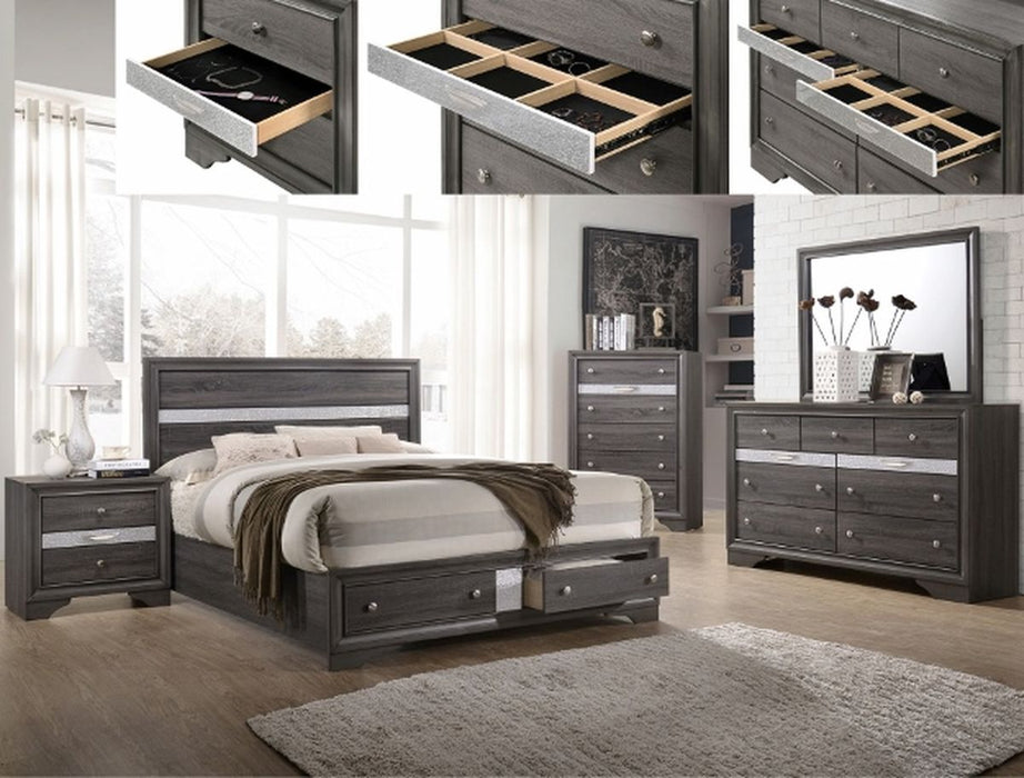 Crown Mark Regata Dresser in Grey - CasaBella Furniture (San Antonio, TX)