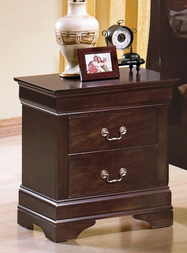 Crown Mark Furniture Louis Philip Nightstand in Dark Cherry - CasaBella Furniture (San Antonio, TX)