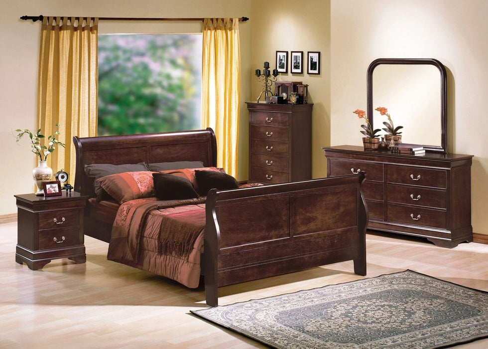 Crown Mark Furniture Louis Philip Nightstand in Dark Cherry - CasaBella Furniture (San Antonio, TX)