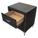Crown Mark Furniture Lucinda 2 Drawer Nightstand in Black - CasaBella Furniture (San Antonio, TX)
