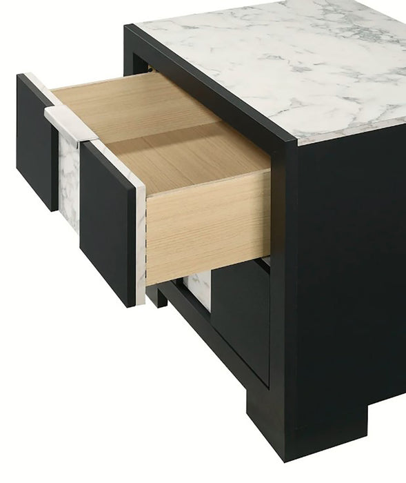 Crown Mark Furniture Rangley 2 Drawer Nightstand in Black - CasaBella Furniture (San Antonio, TX)