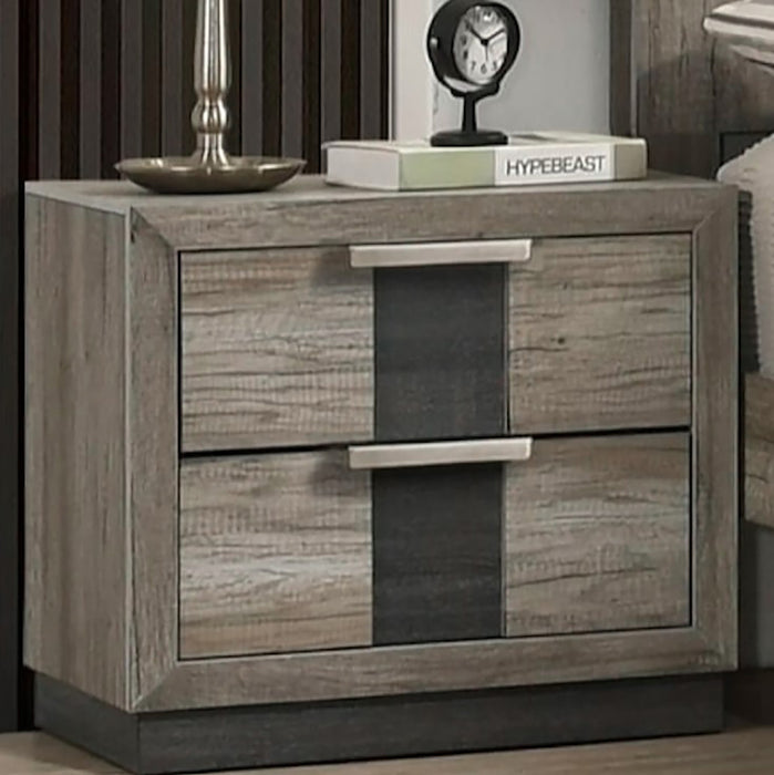 Crown Mark Furniture Rangley 2 Drawer Nightstand in Brown - CasaBella Furniture (San Antonio, TX)