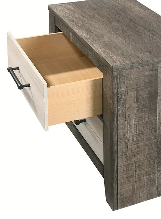 Crown Mark Furniture Rhett 2 Drawer Nightstand in Gray - CasaBella Furniture (San Antonio, TX)