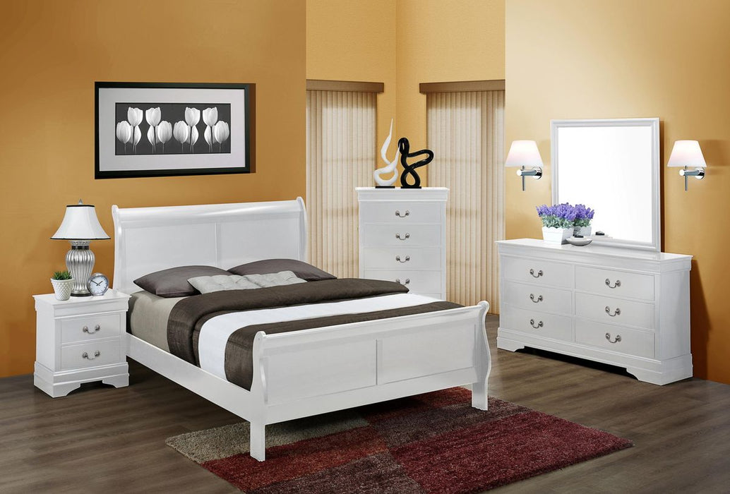 Crown Mark Louis Philip Nightstand in White - CasaBella Furniture (San Antonio, TX)