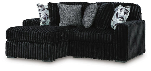 Midnight-Madness Sectional with Chaise - Onyx